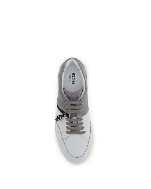 Moschino White Leather Sneakers for men