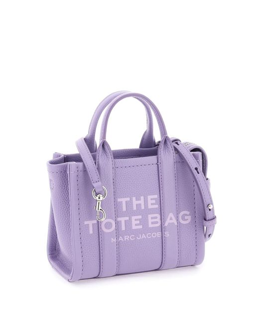 Marc Jacobs Purple The Leather Mini Tote Bag