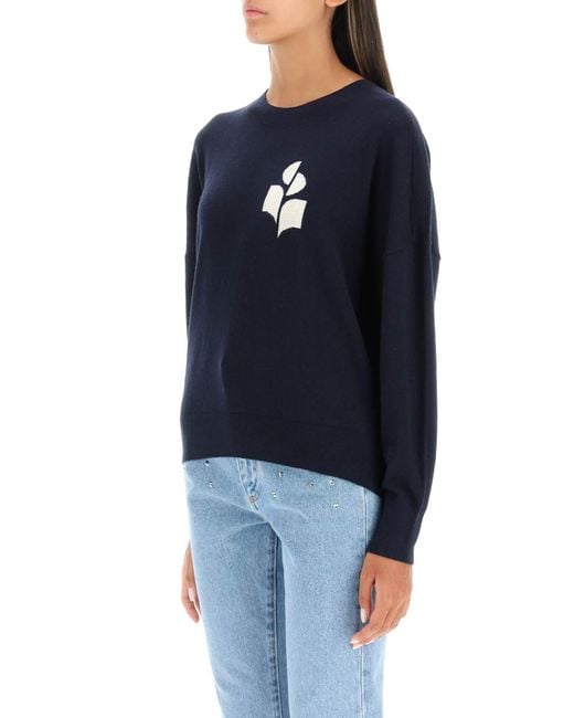 Isabel Marant Blue Isabel Marant Etoile Marisans Sweater With Logo Intarsia