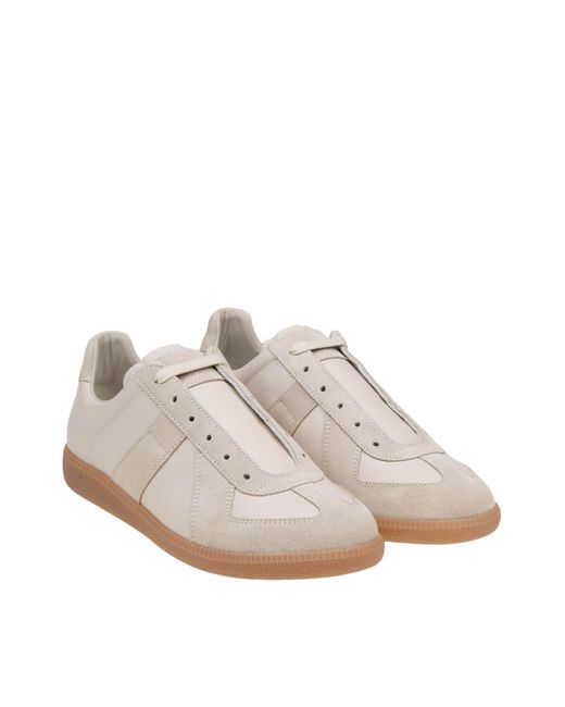 Maison Margiela Brown Suede And Fabric Sneakers for men
