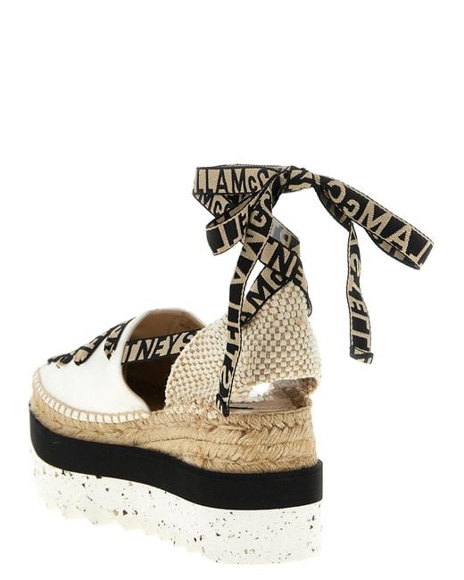 Stella McCartney Natural Cotton Wedge Sandals