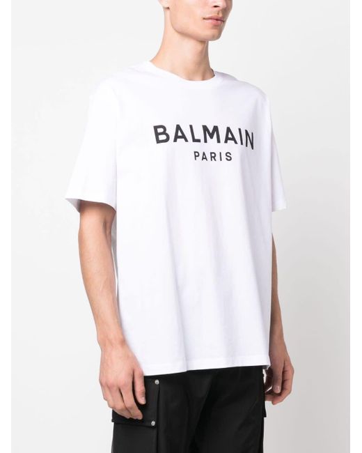Balmain White Paris T-Shirt for men