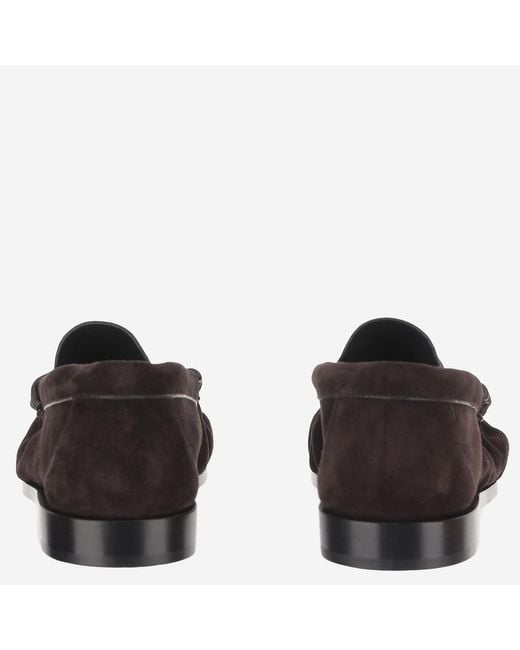 Saint Laurent Brown Loafers Suede Calfskin