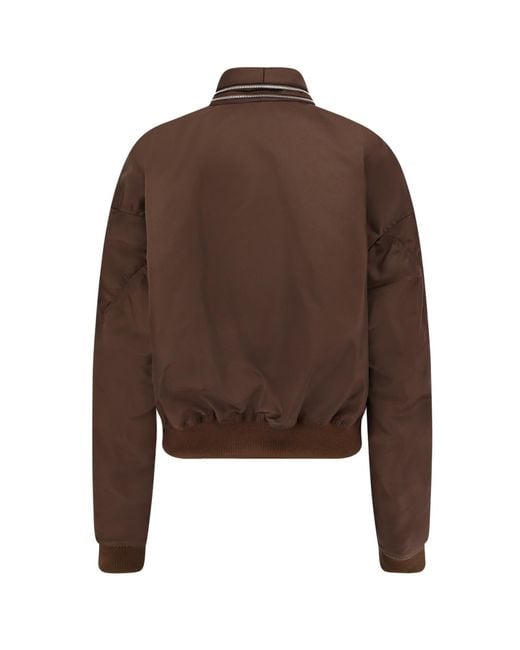 Givenchy Brown Nylon Bomber Jacket With Double Zip