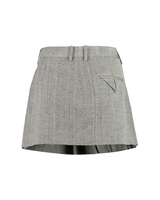 Bottega Veneta Gray Pleated Skirt Viscose
