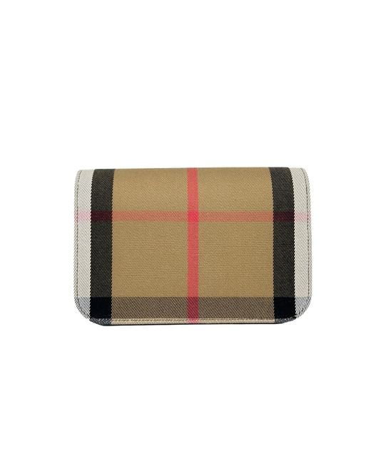 Burberry Black Small Leather Madison Crossbody Check Bag Canvas
