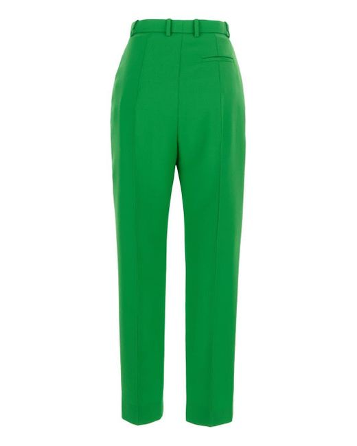 Alexander McQueen Green Wool Tailored Trousers