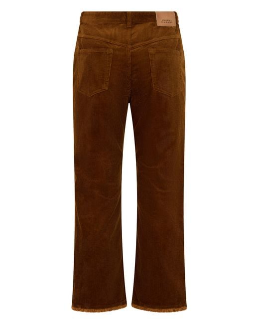 Isabel Marant Brown Flared Trousers Cotton
