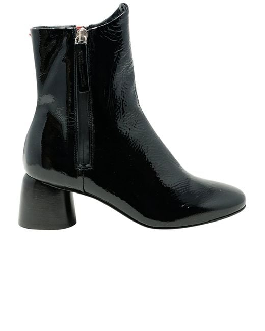 Halmanera Black Patent Leather Plum Ankle Boots