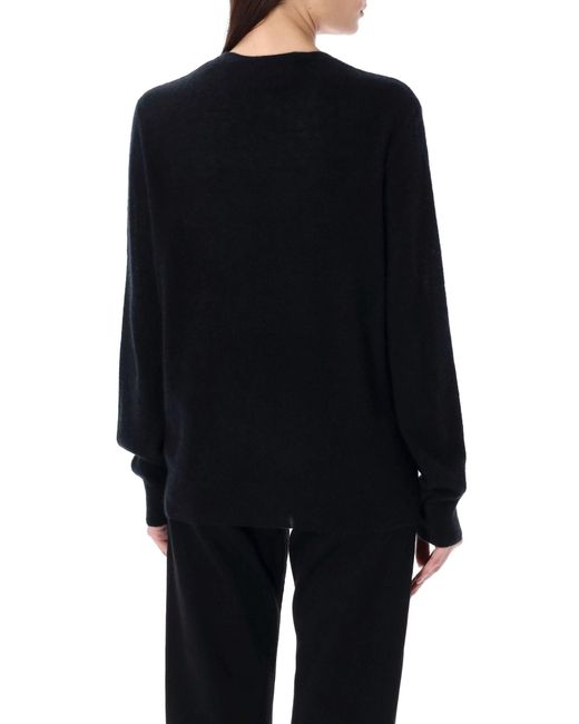 Saint Laurent Black Cashmere And Silk Sweater