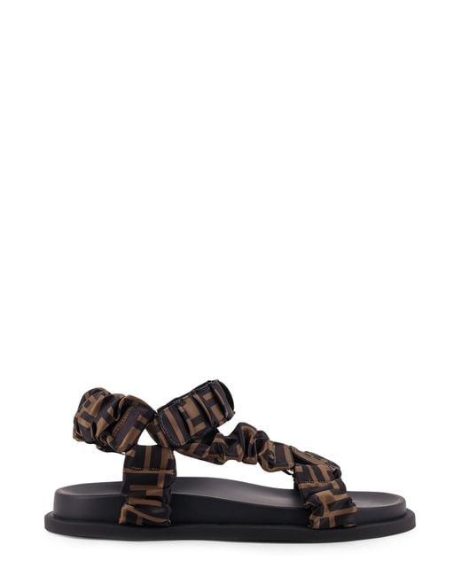 Fendi Black Sandals Poliestere Elastan