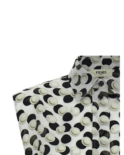 Fendi Black Polka Dot Crop Top