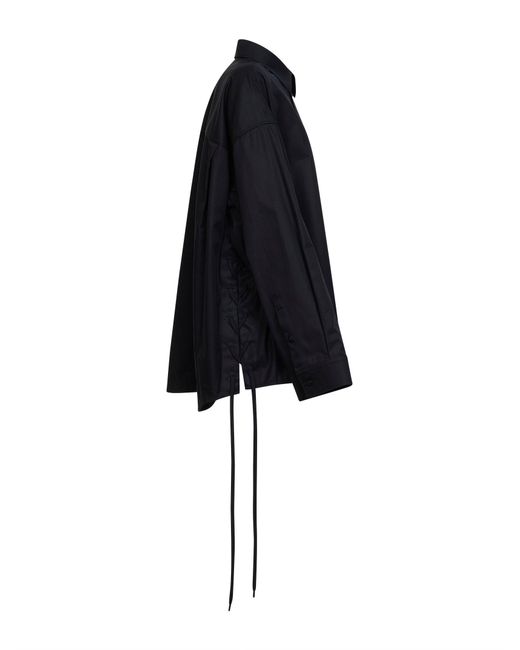 Balenciaga Blue Cotton Gabardine Lace-Up Shirt