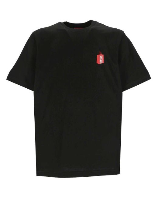 DIESEL Black T-just-n18 Logo Printed Crewneck T-shirt for men