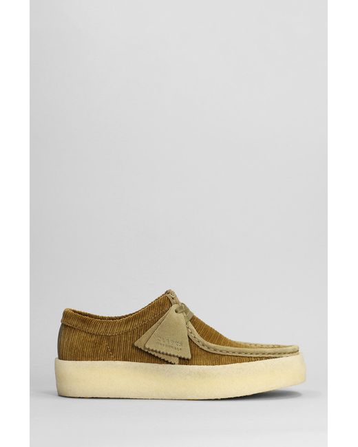 Clarks Wallabee Cup Lace Up Shoes In Leather Color Velvet in Brown