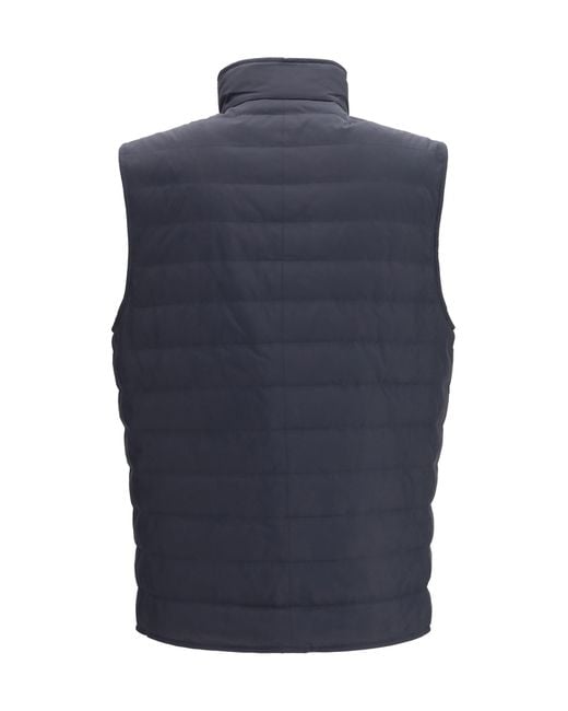Brunello Cucinelli Blue Sleeveless Padded Gilet Polyester Blazers E Vests for men