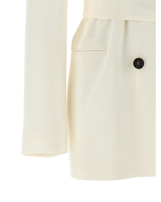 Kiton White Silk Blazer