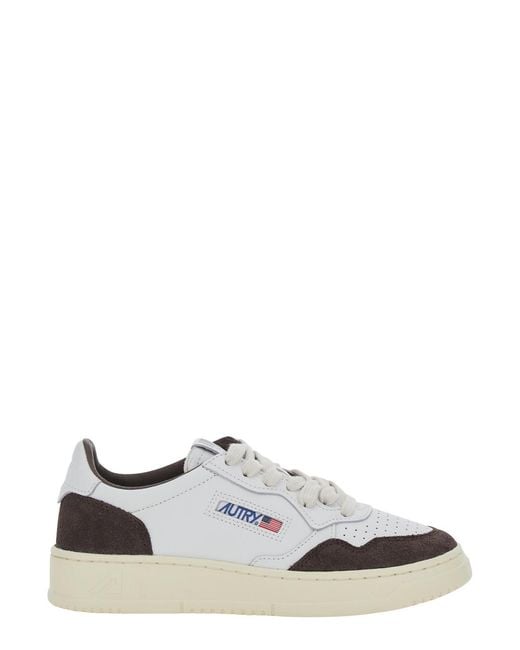 Autry White Low Top Sneakers Medalist Suede Trainers