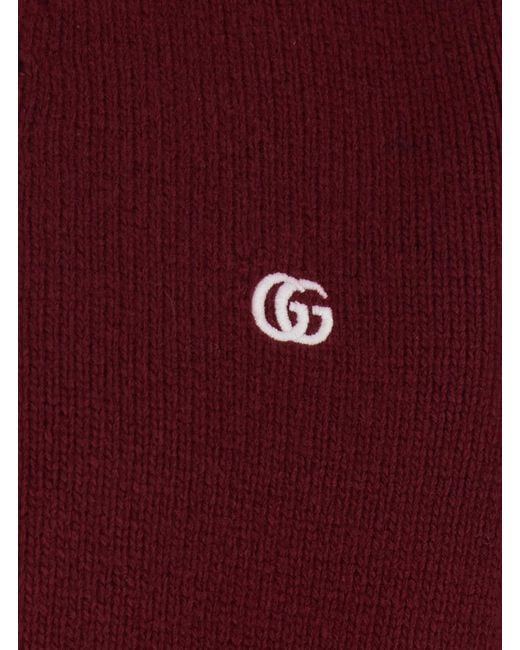 Gucci Red Cardigan V-Neck Cashmere Tops for men