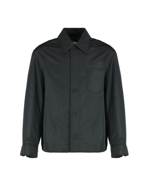 AMI Black Padded Nylon Overshirt Polyester Shirt for men