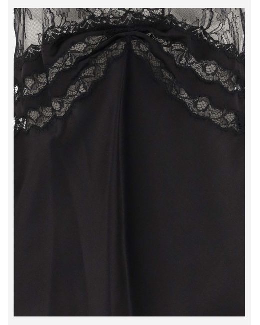 Saint Laurent Black Fluid Viscose Blend Top Polyamide Tops