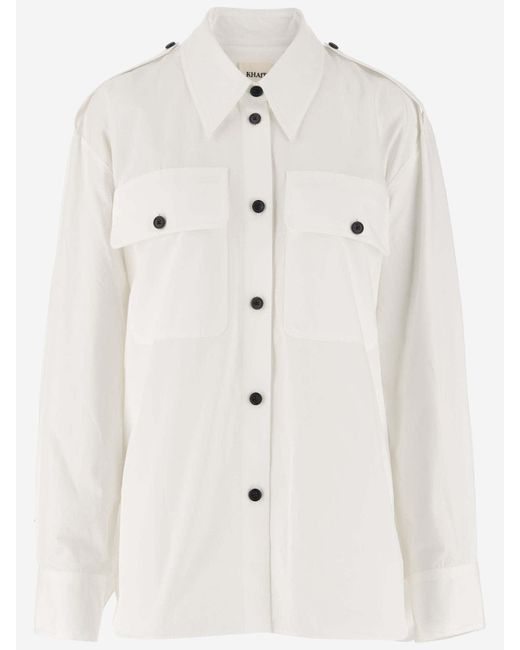 Khaite Natural Cotton Shirt With Contrasting Buttons