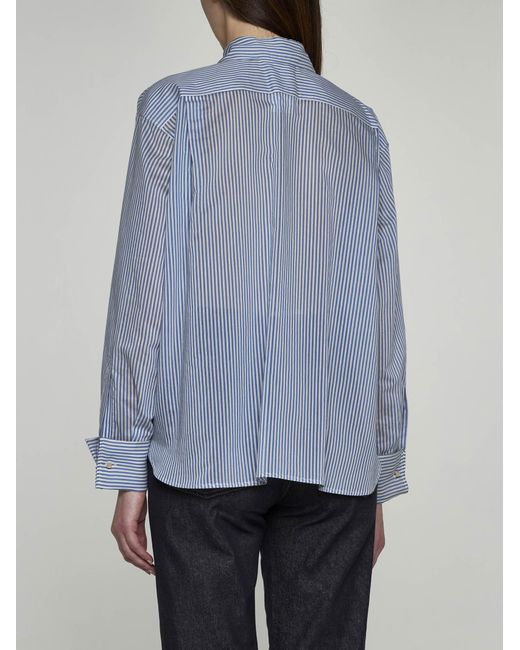 Max Mara Blue Vertigo Cotton And Silk Shirt