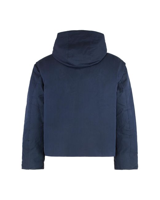 K-Way Blue Parka Guillermo With Hood Cotton Parkas for men