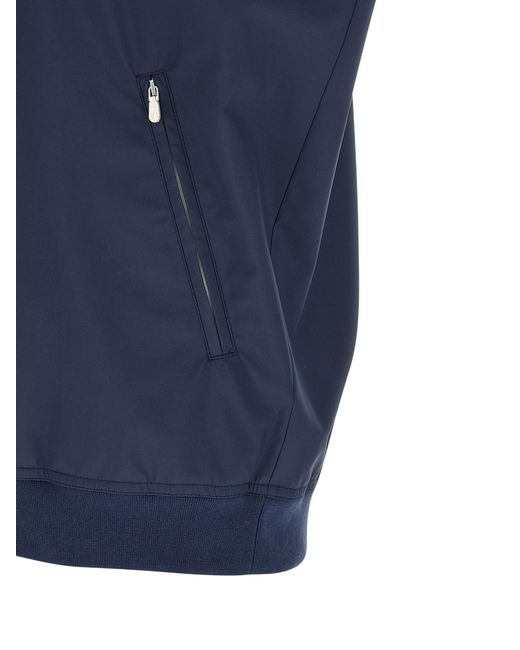 Brunello Cucinelli Blue Polyester Sleeveless Jacket Clothing for men