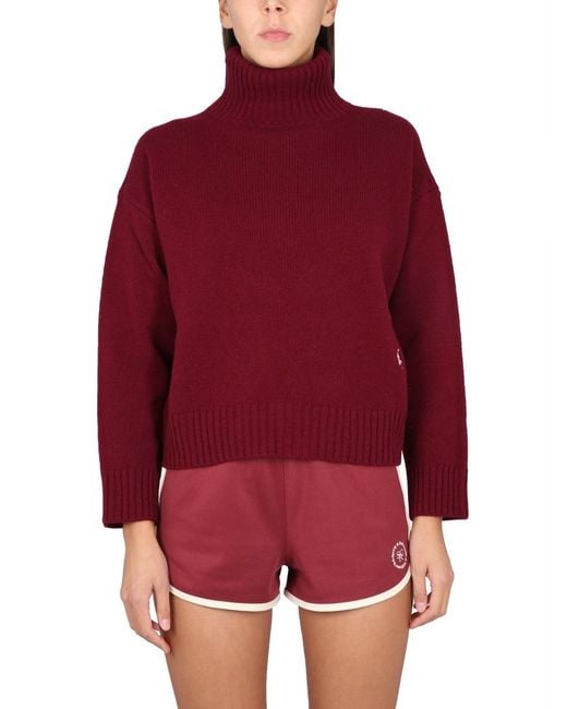 Sporty & Rich Red Turtleneck Shirt Jumpers
