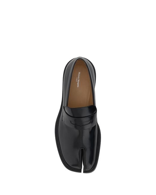 Maison Margiela Black Tabi Loafers Calf Leather Bos Taurus for men