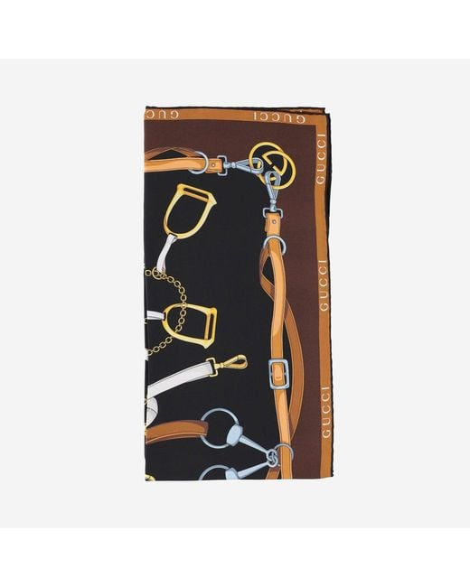 Gucci Black Scarf Silk Twill