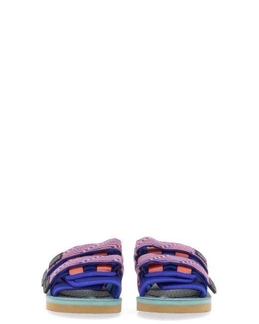 Suicoke Purple Nylon Slipper With Vibram Sole Rubber Sandal for men