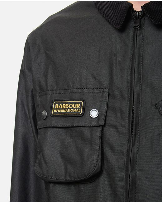 Barbour Black Sefton Wax Jacket for men