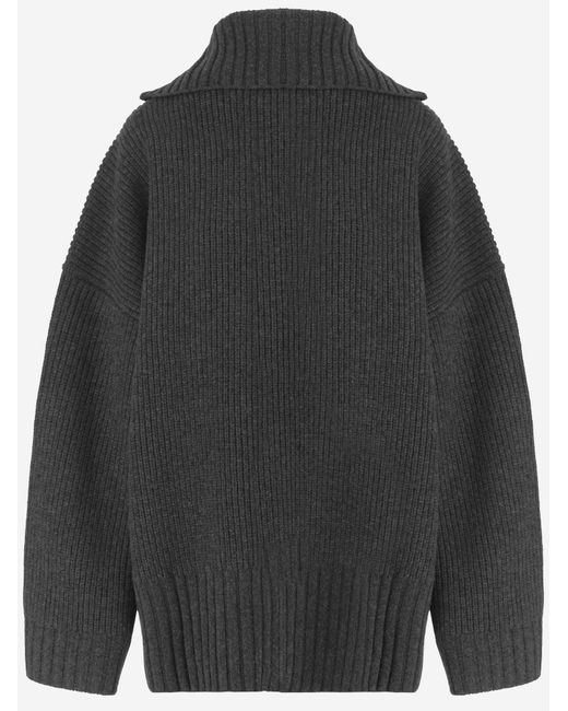 Frankie Shop Gray Oversized Wool Cardigan