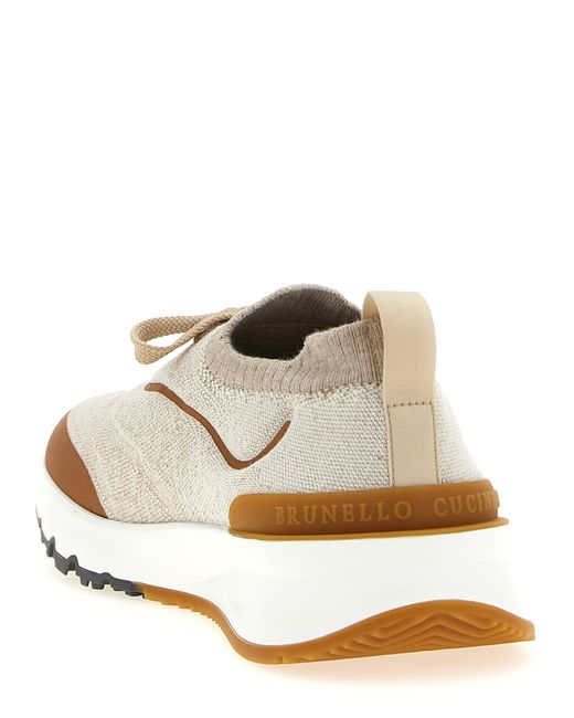 Brunello Cucinelli White 'Runners' Sneakers for men
