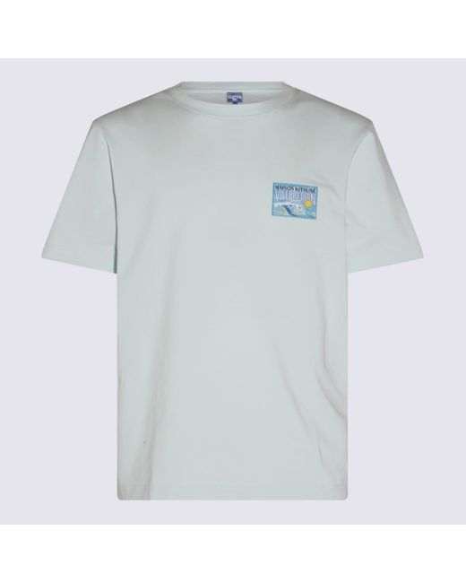 Maison Kitsuné Blue Ice Cotton T-Shirt for men