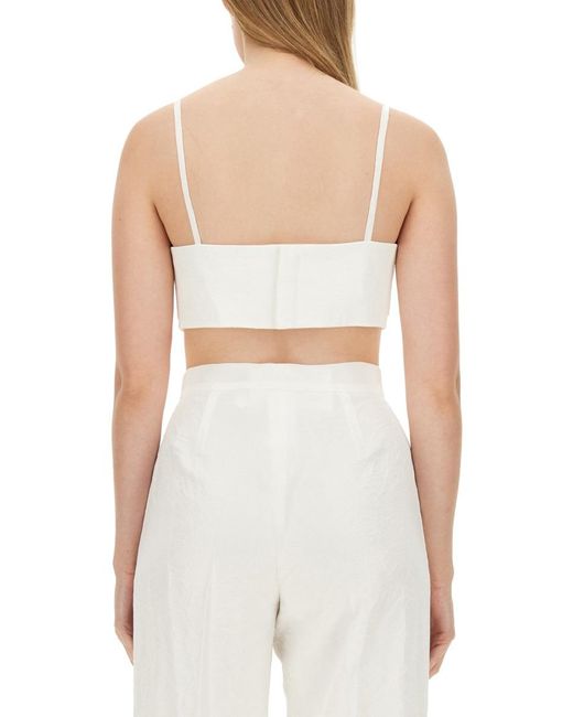 Max Mara White Top Femme Bridal Acetate Tops