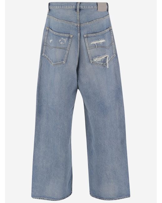 Balenciaga Blue Baggy Jeans Cotton for men