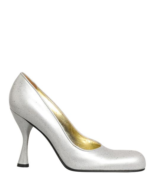 Dolce & Gabbana White Leather High Heels Pumps Shoes