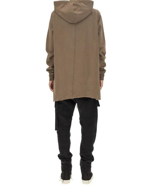 Rick Owens Natural Oversized Hoodie Cotton Sweatshirts for men