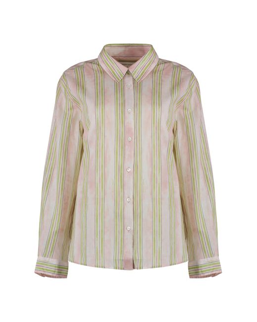 Maison Kitsuné Natural Striped Cotton Shirt
