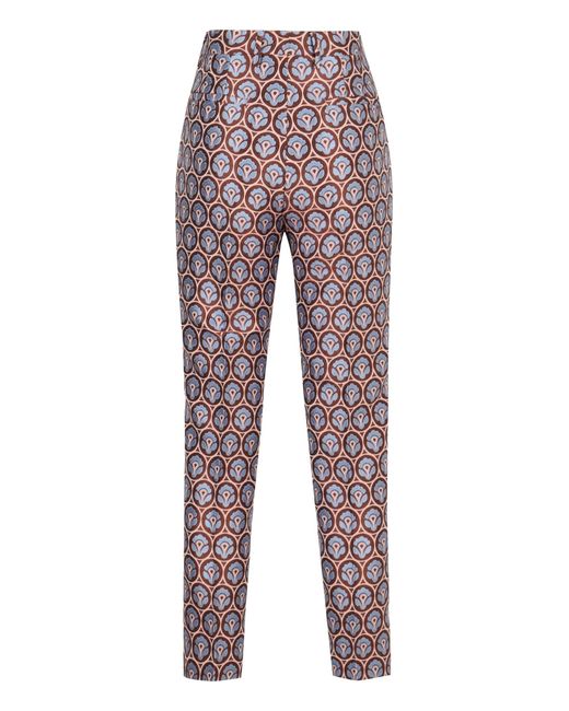 Etro Red Cropped Cigarette Trousers