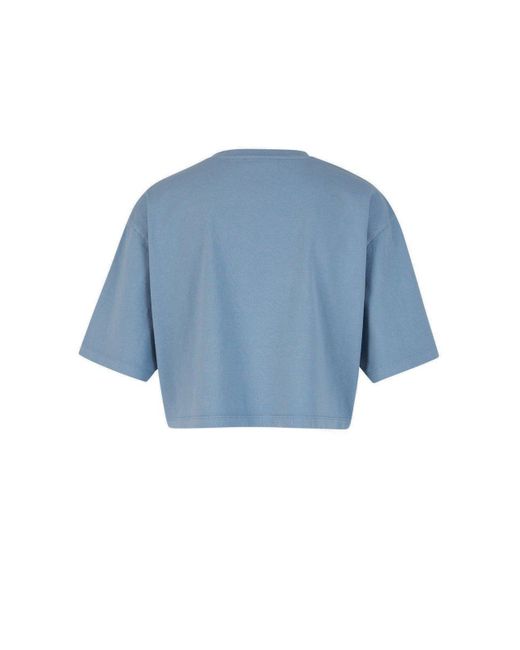 Balmain Blue Printed Cotton T-shirt