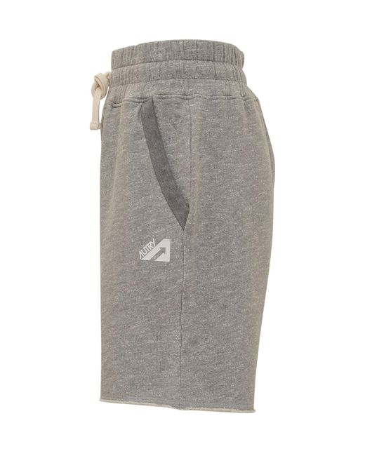 Autry Gray Shorts With Logo for men
