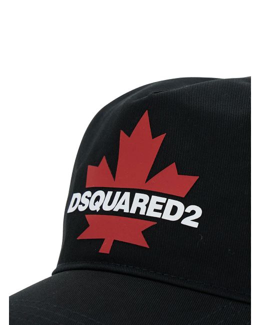 DSquared² Black Baseball Cap With Logo Embroidery for men