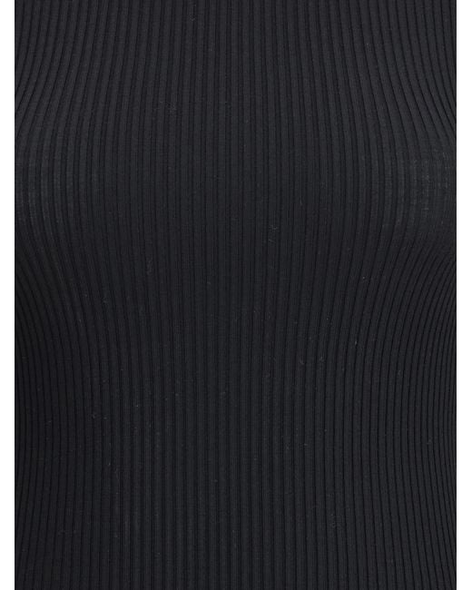 Wolford Blue Virgin Wool Long Sleeve Jersey Fleece Tops