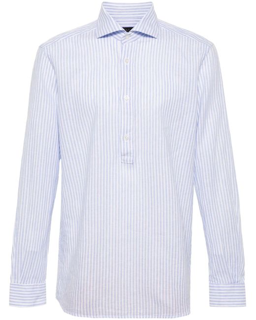 Fay White Cotton-Linen Blend Shirt for men