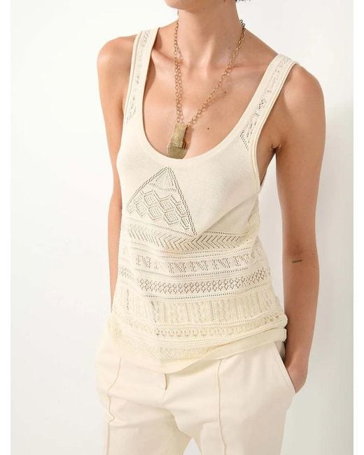 Barbara Bui Natural Barbara Bui Pointelle-Knit Tank Top — Cream