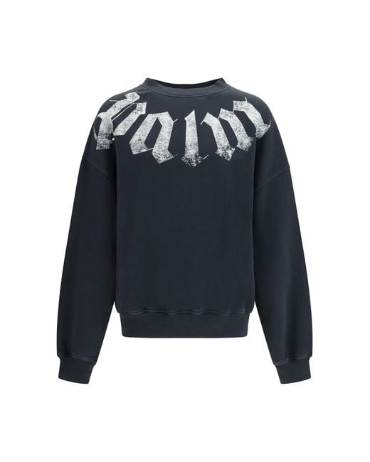 Palm Angels Blue Big Neck Logo Sweatshirt Cotton Sweatshirts for men
